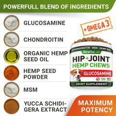 STRELLALAB hemp chews dog jar closeup with chew texture