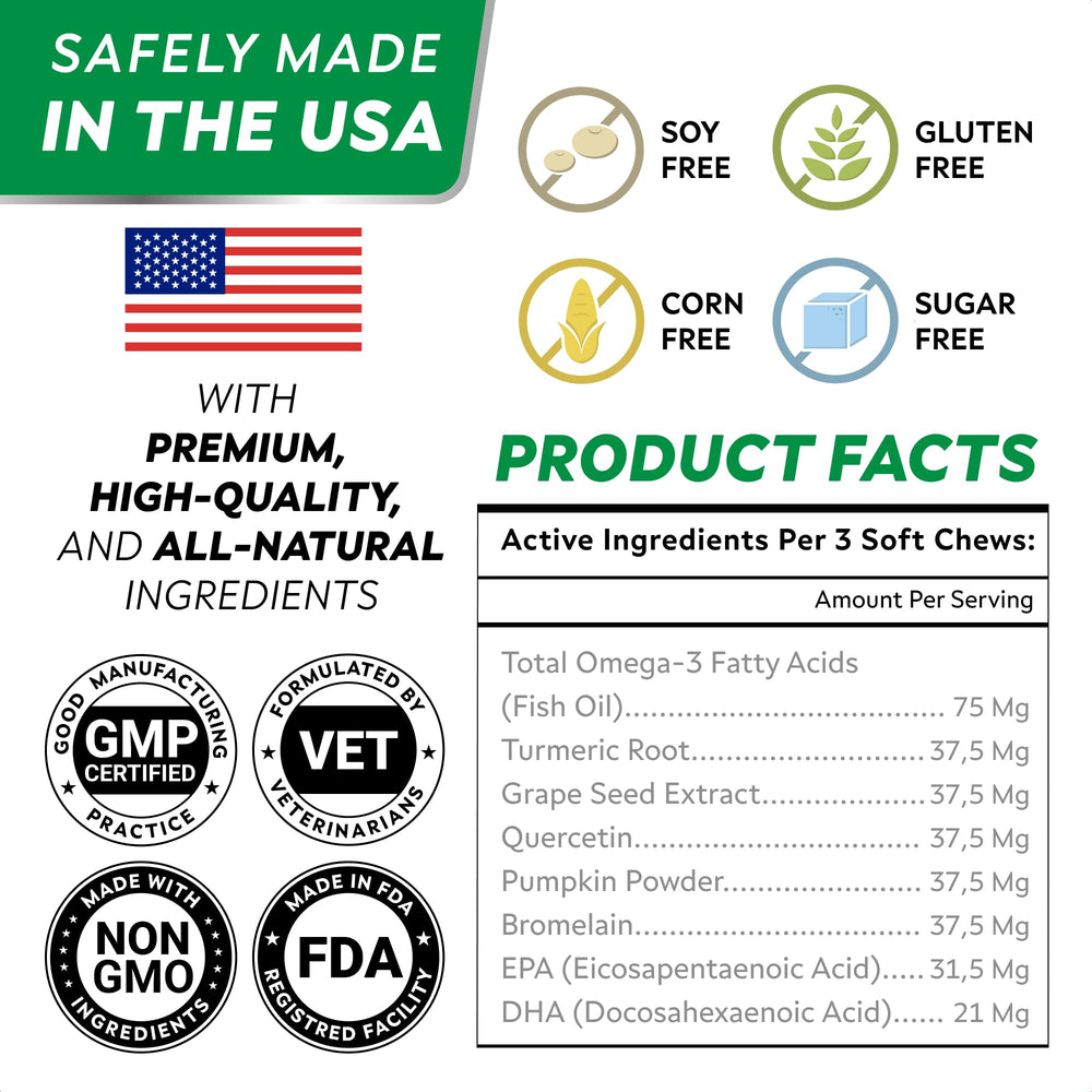 STRELLALAB ingredients label emphasizes natural, safe ingredients for dogs.