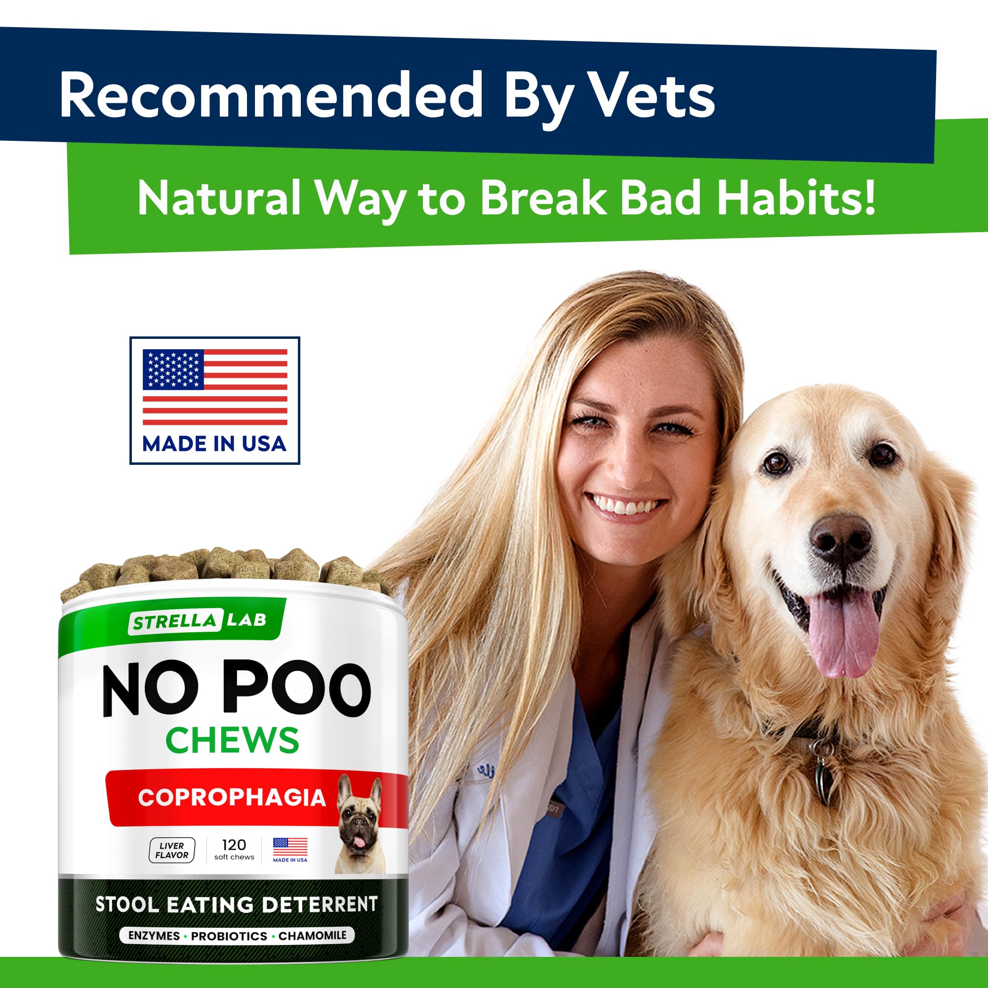 STRELLALAB No Poo Chews digestive-enzymes ingredient blend aids gut comfort