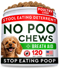 strellalab No Poo Chews pack shot showing USA-made packaging and deterrent purpose.