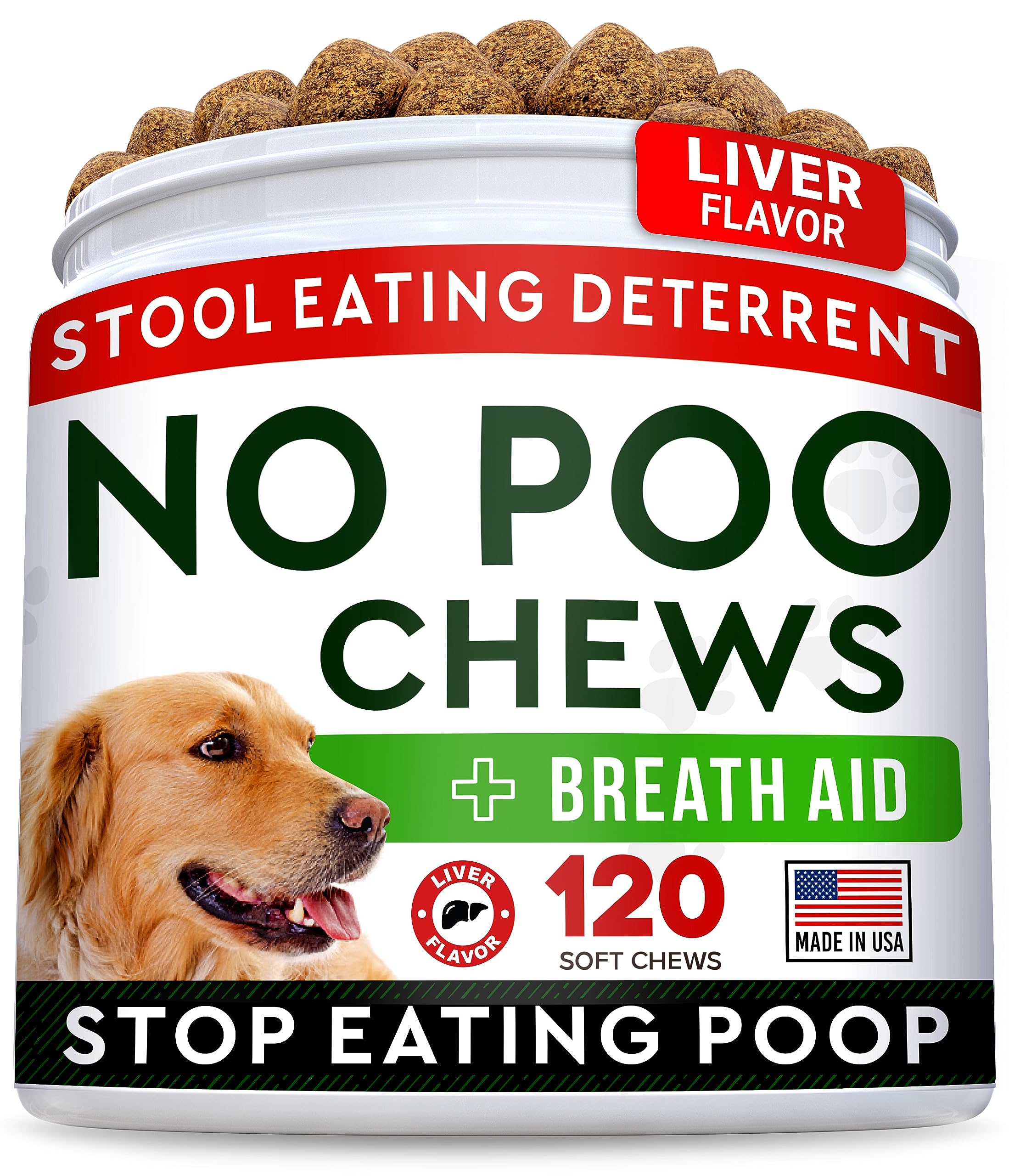 STRELLALAB No Poo Chews packaging view highlighting coprophagia-deterrent solution