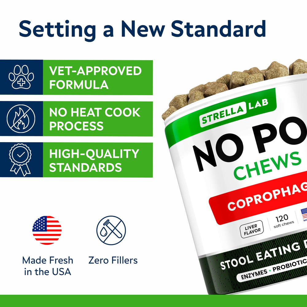 STRELLALAB No Poo Chews soft-chew-closeup supports gentle digestion