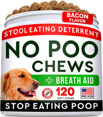 STRELLALAB No Poo Treats bacon-chews for dogs, tasty digestion support