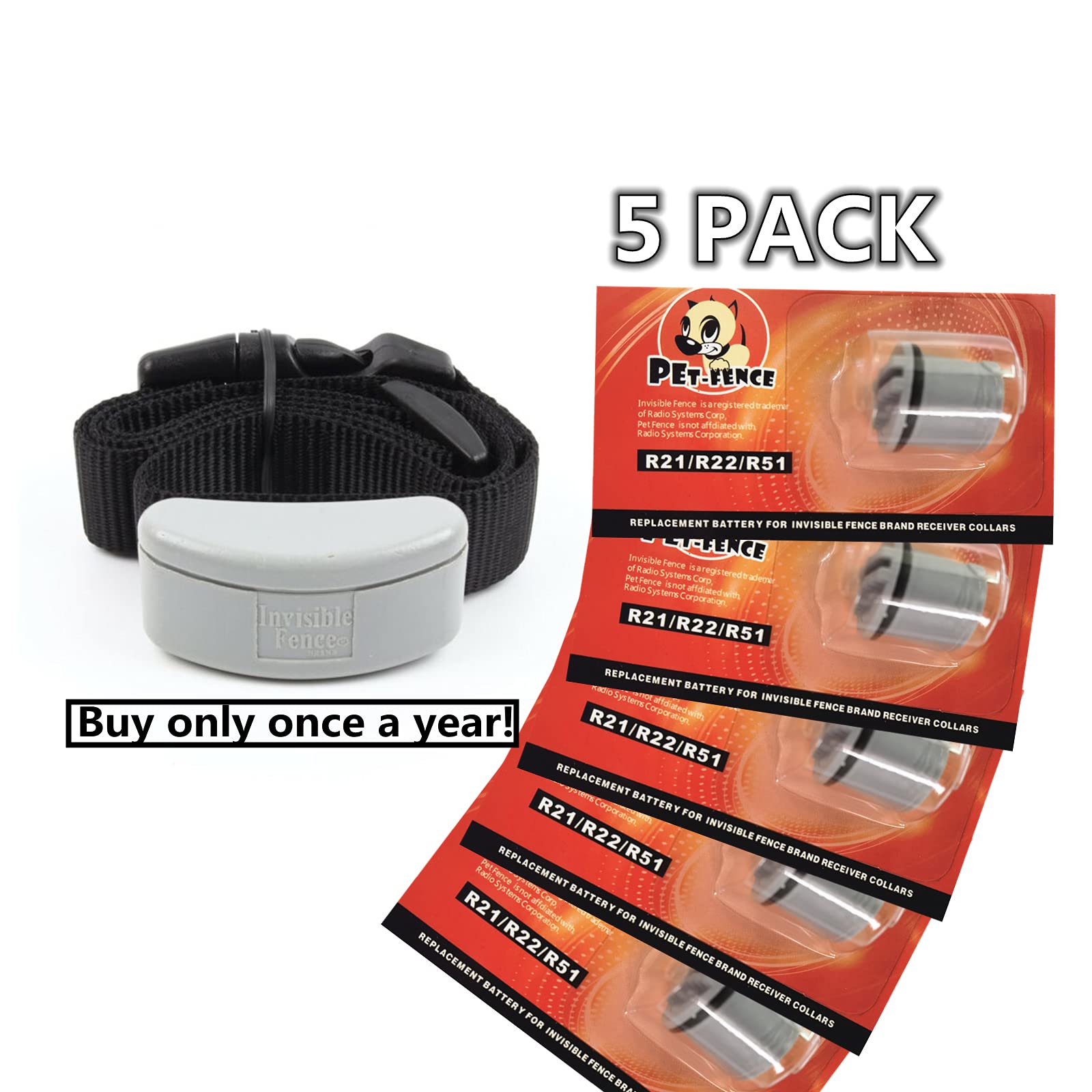 STRENG-CELL five-pack invisible fence batteries offers ready replacement on hand.