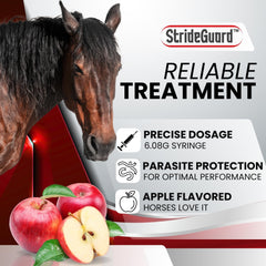 Precise oral dosing with the StrideGuard syringe for horses up to 1250 lb