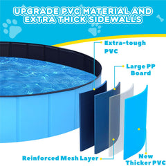 STUDESK foldable dog pool durable shell provides sturdy support during baths.