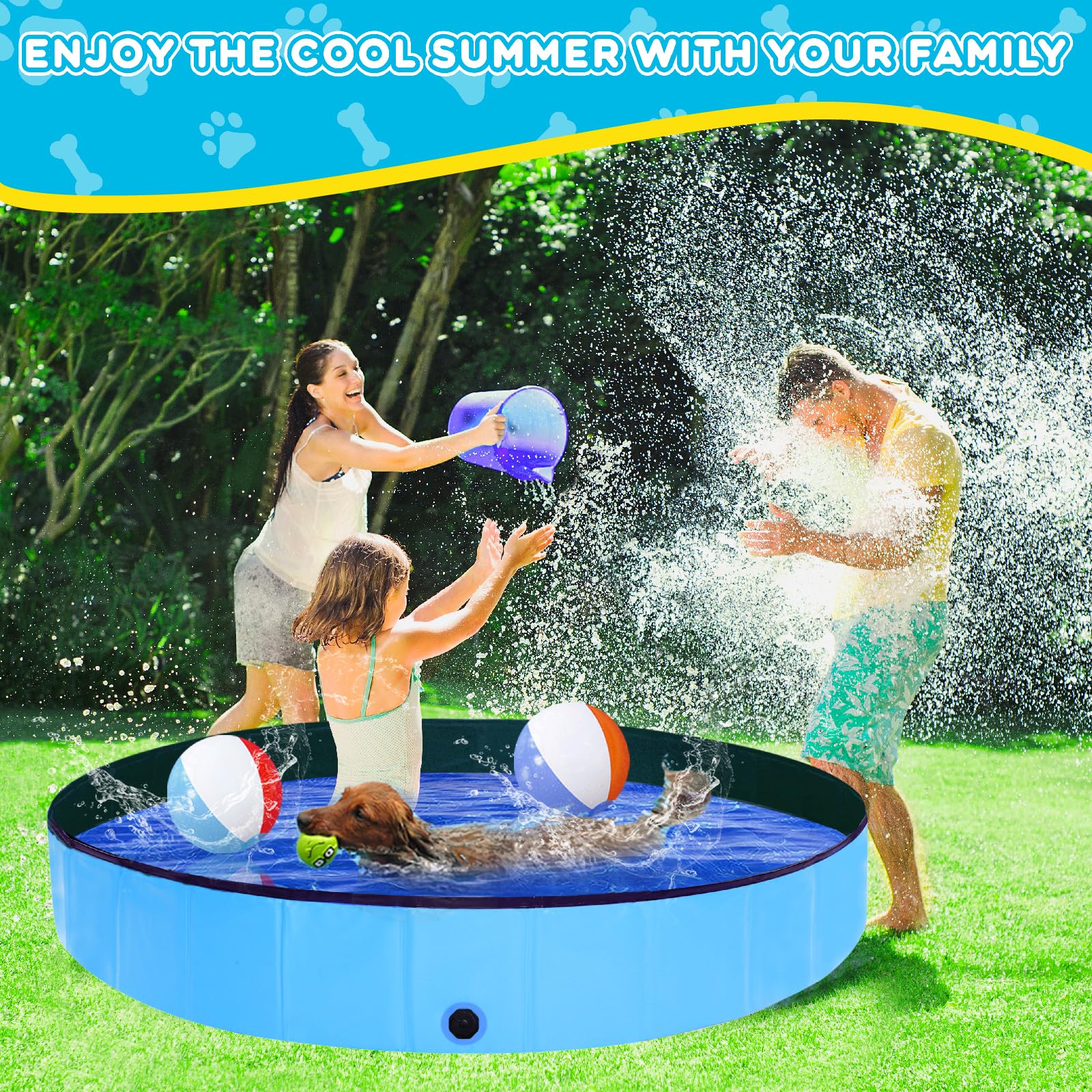 STUDESK foldable pool doubles as bath, ball pit, or toy pool for versatile summertime fun.