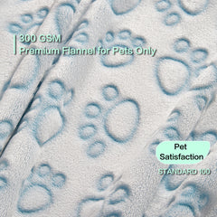 Stuffed dog blanket blue back, soft and inviting for naps