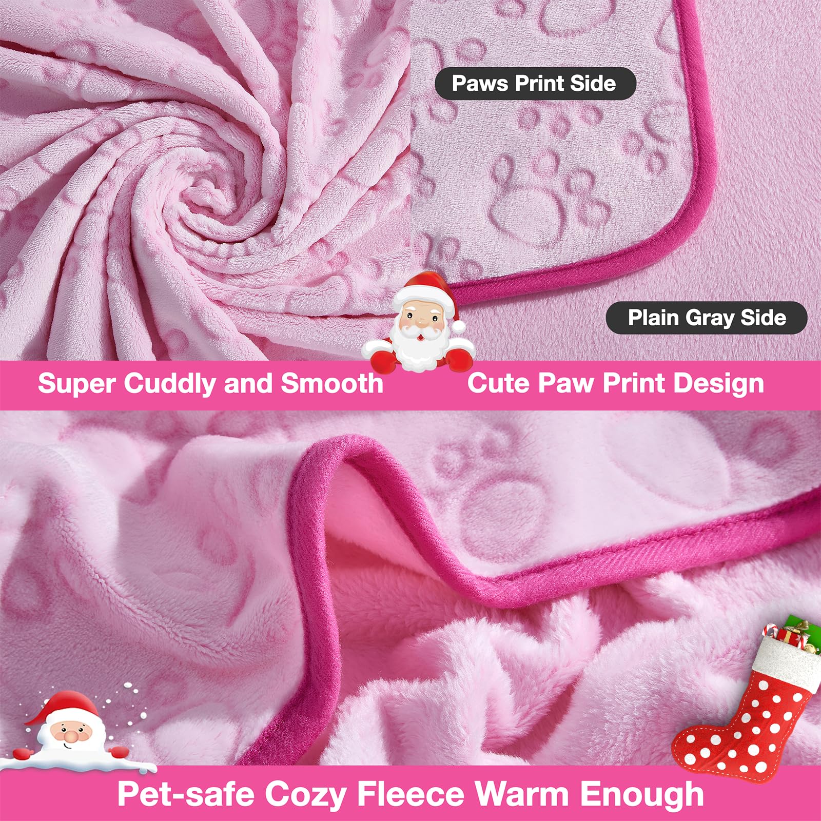Stuffed pink cat blanket soft-flannel back for warm cuddle moments