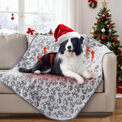 Stuffed Premium Soft Dog Blanket paw print closeup shows cozy warmth for pets