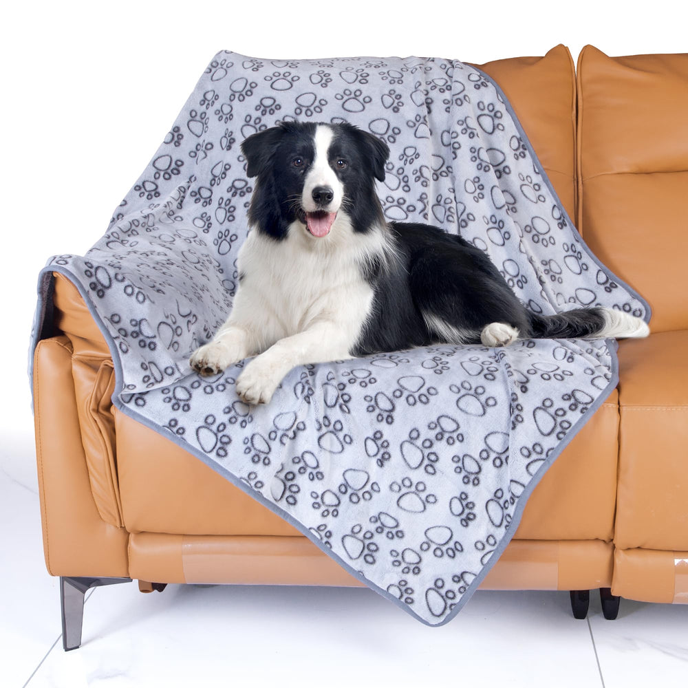 Stuffed premium soft dog blanket grey gift-wrapped packaging included for thoughtful gifting