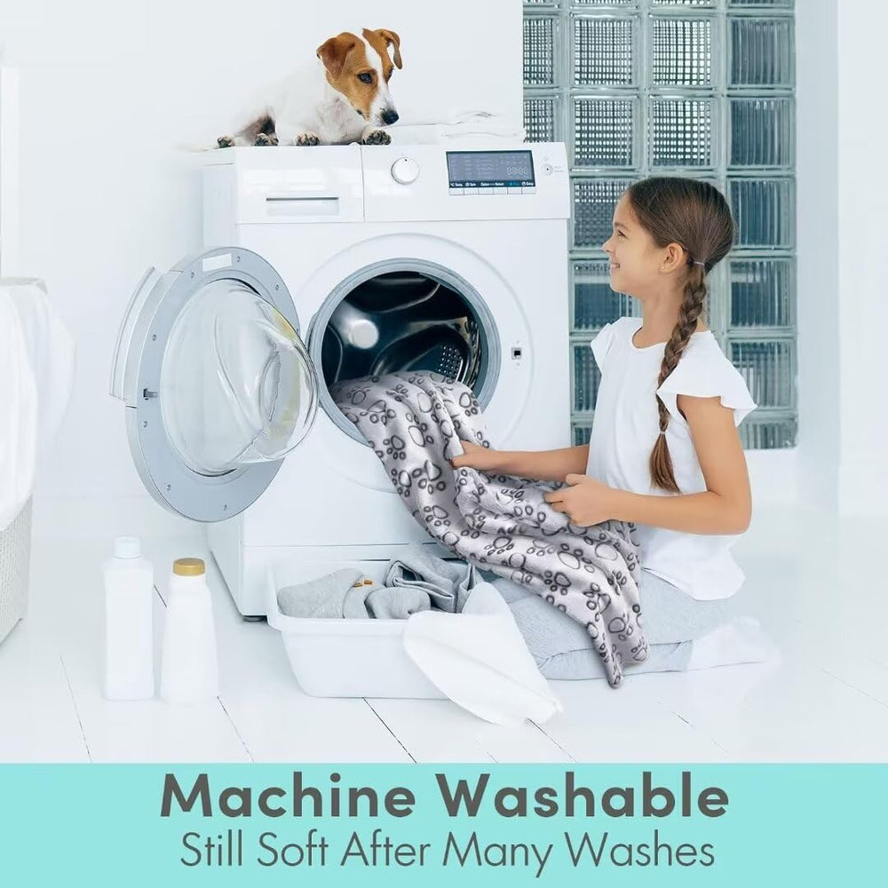 Stuffed premium soft dog blanket grey great for car trips camping or hotel stays