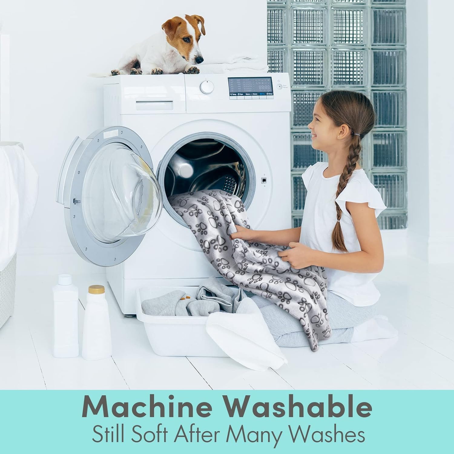 Stuffed blanket can shield car seats and crates from scratches and fur.