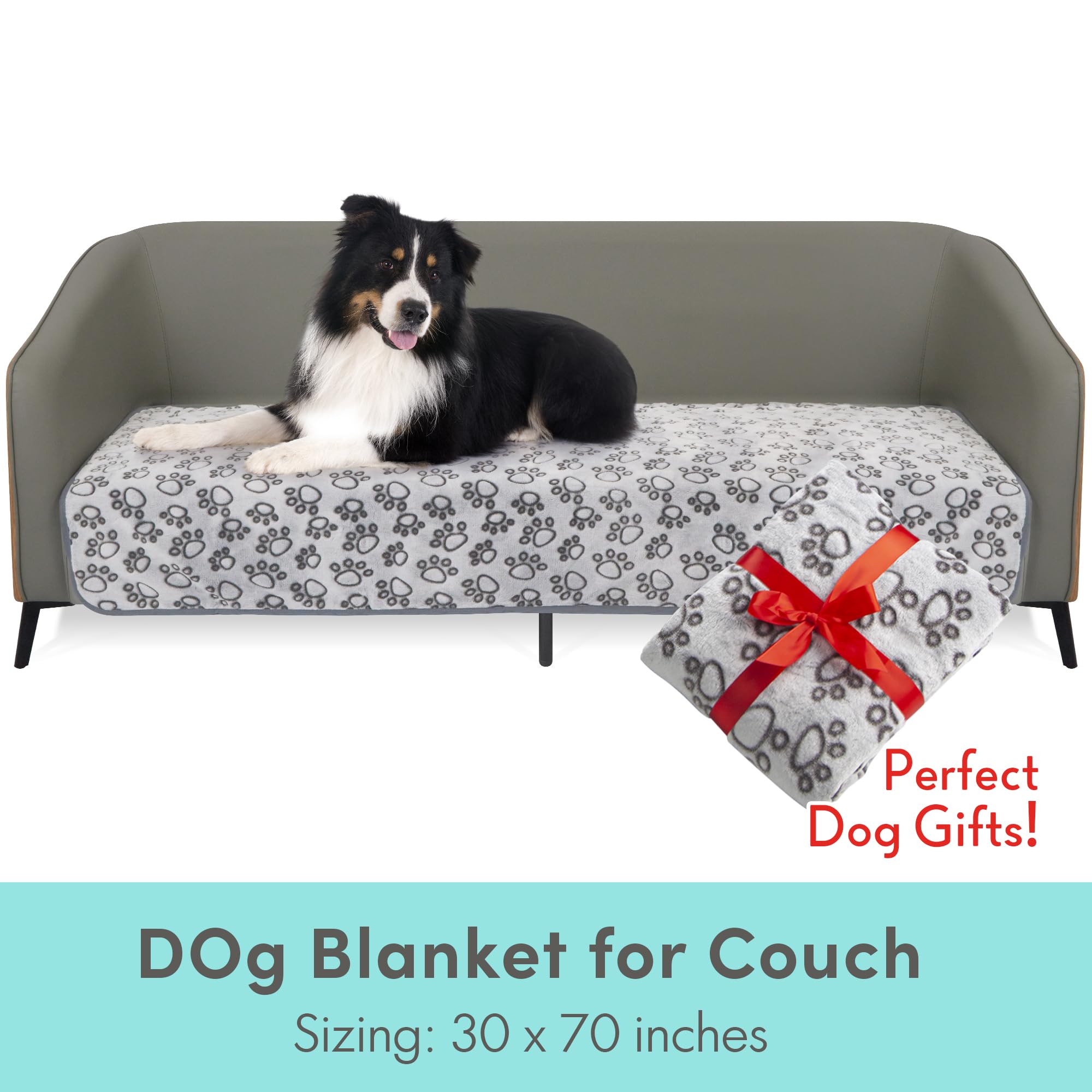 Stuffed blanket protects furniture from pet hair and mess while providing comfort.
