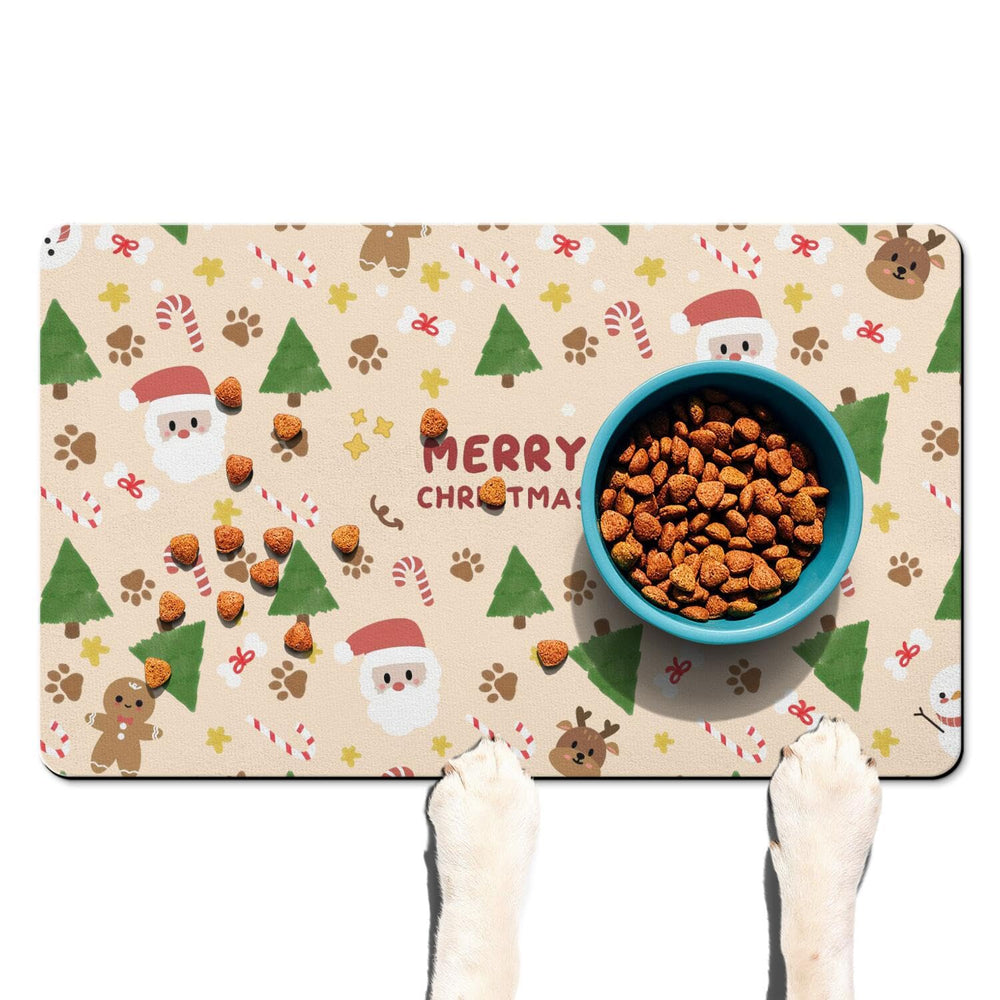 Stunnoosy Christmas pet placemat easy-clean keeps cleanup quick after festive meals.