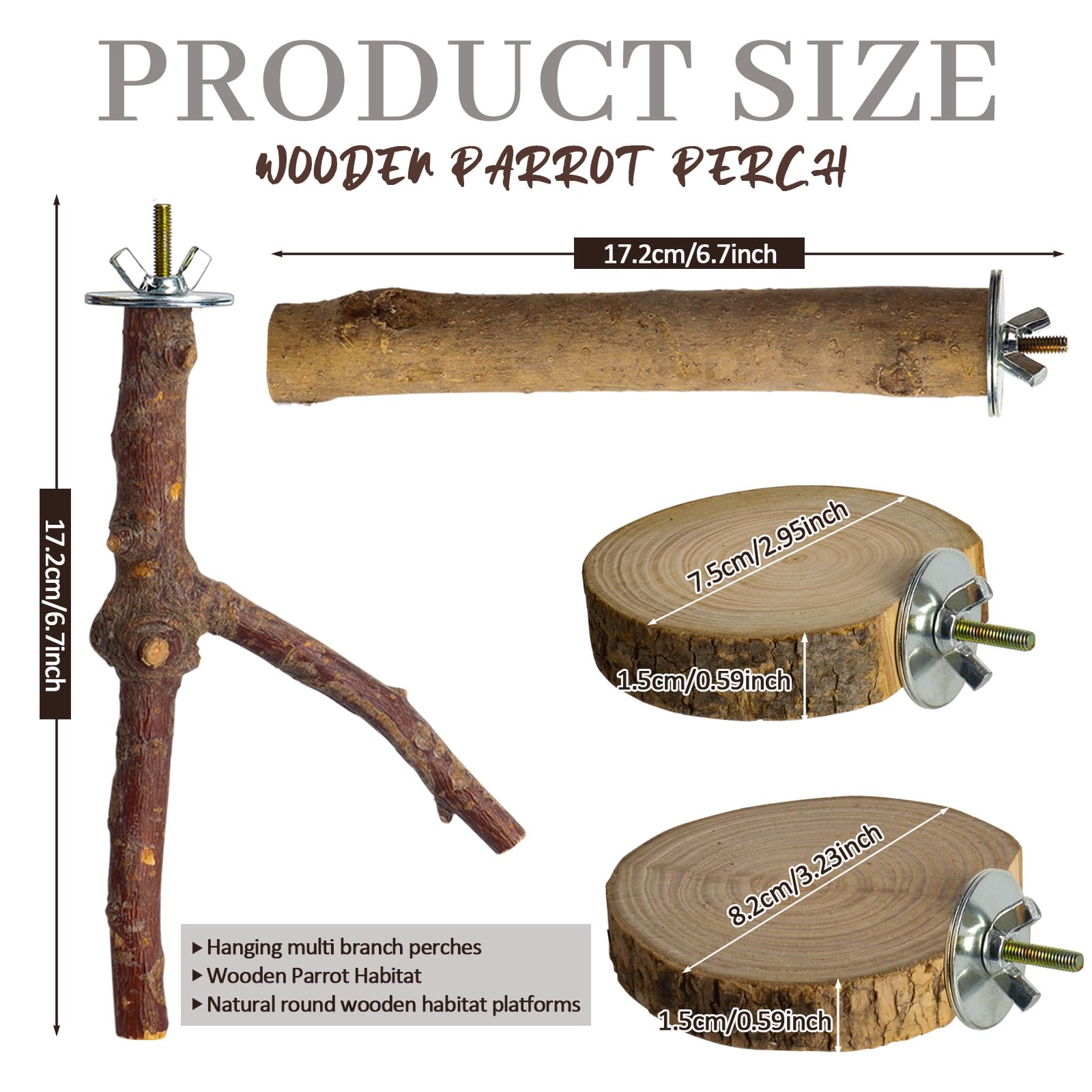 styedek branch perches textured surface for improved foot health in small birds