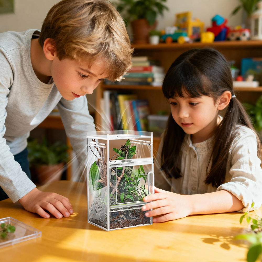 StyEdEk Jumping Spider Enclosure stackable design saves space in multi-terrarium setups.