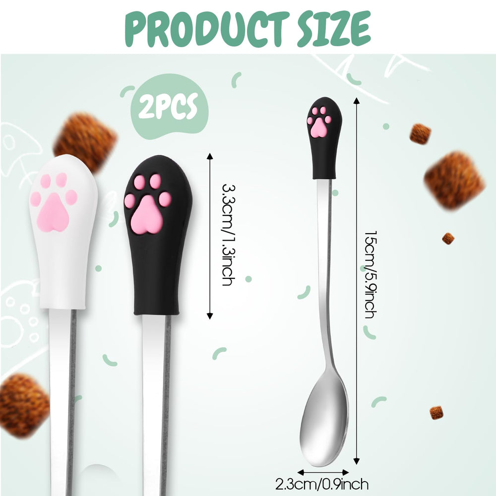 Styquenzer cat spoon black paw design helps mess-free feeding with small pets