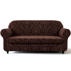 SUBRTEX loveseat covers damask brown on sofa provides daily wear protection