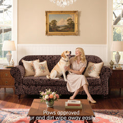 SUBRTEX stretch non-slip furniture protector ensures secure fit on diverse sofa styles