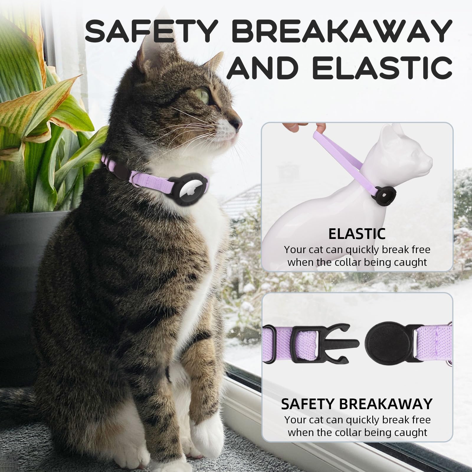 Sucegi AirTag Cat Collar airtag holder protects the device from loss during playtime.