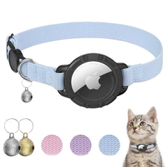 sucegi AirTag Cat Collar blue adjustable-fit shows secure, comfortable sizing for daily wear.
