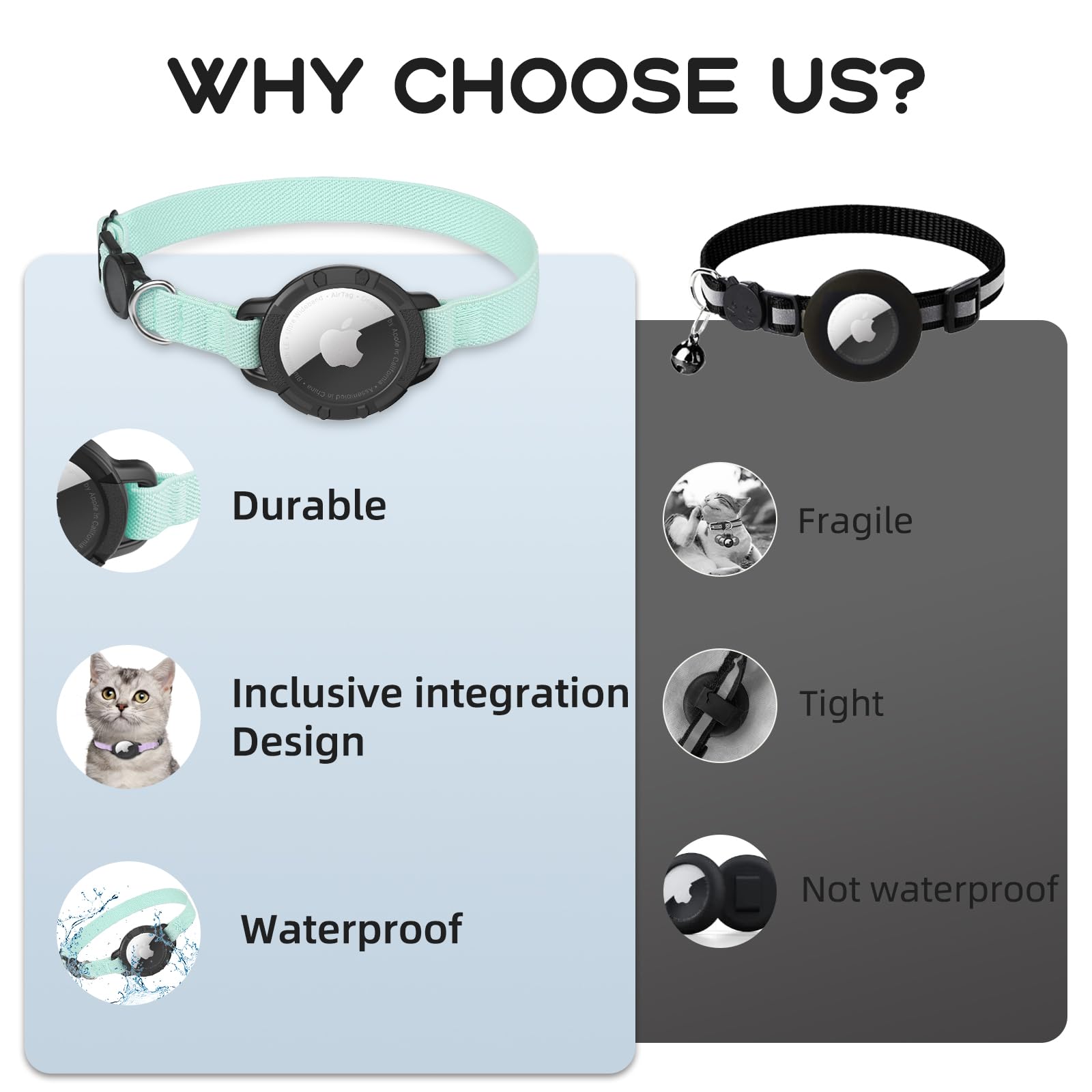 Sucegi AirTag Cat Collar on outdoor walk conveys lightweight comfort