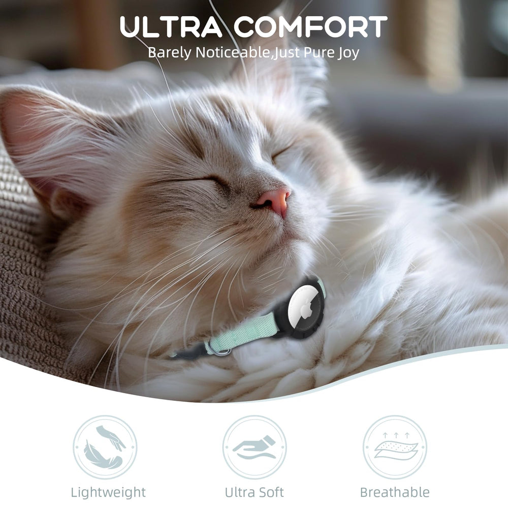 Sucegi AirTag Cat Collar in green offers durable daily wear