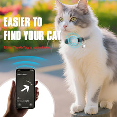 Collar Sucegi AirTag ligero, solo 6 g para gatos activos.