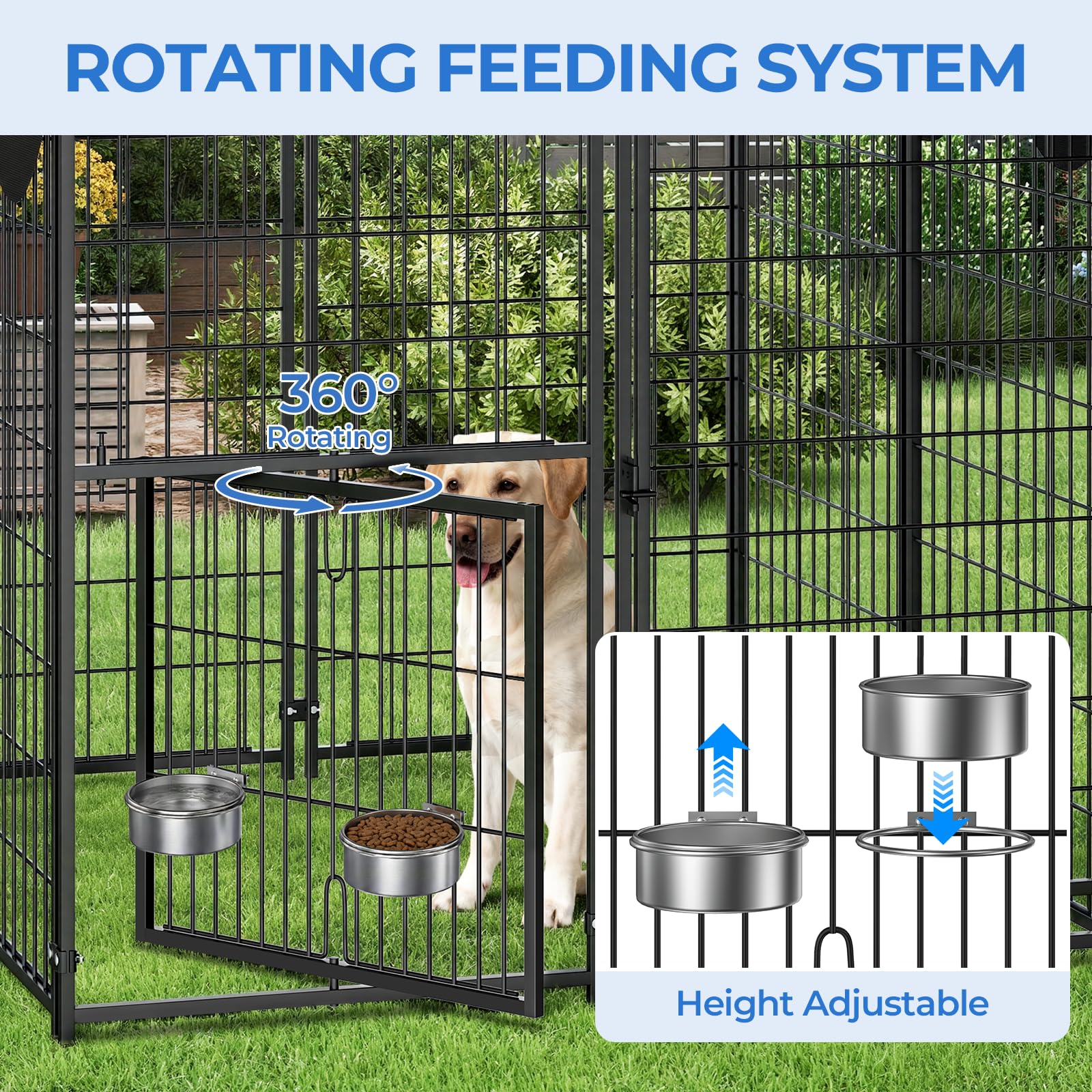 Suchown dog kennel heavy-duty frame shows durability for outdoors