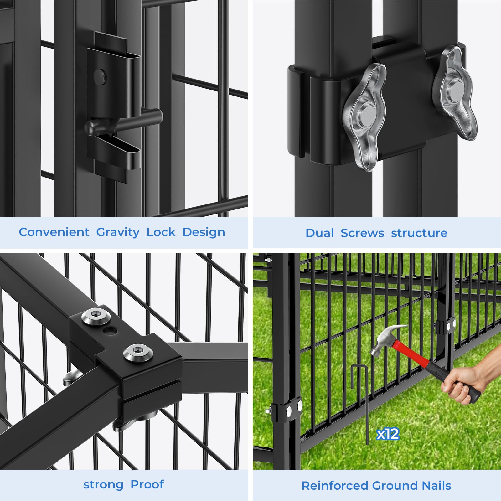 Suchown dog kennel pvc-welded-wire adds chew resistance and safety