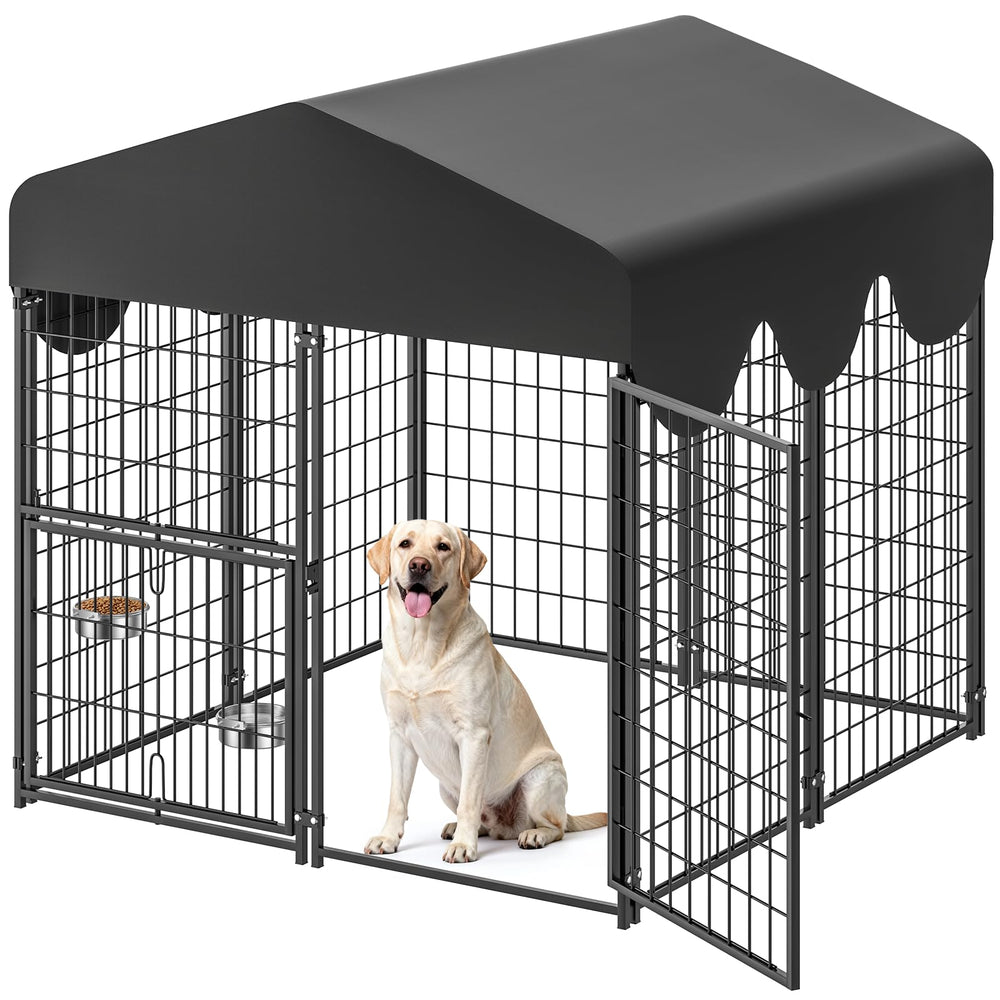 Suchown dog kennel rotating door demonstrates secure meals