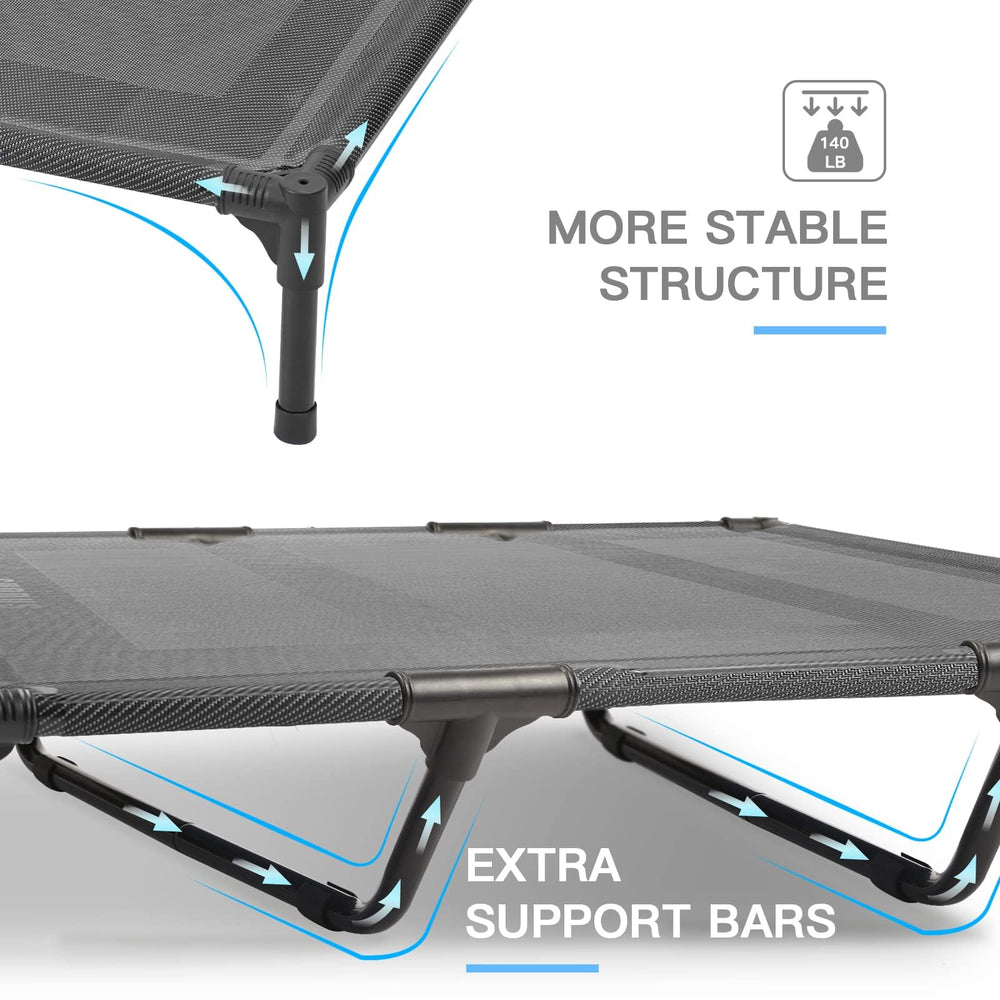 Suddus elevated dog bed cooling mesh top view highlights breathable comfort