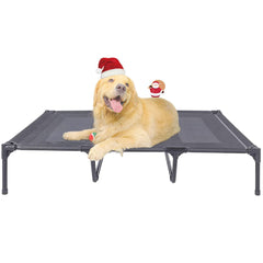 Suddus elevated dog bed frame side view shows sturdy support for large dogs