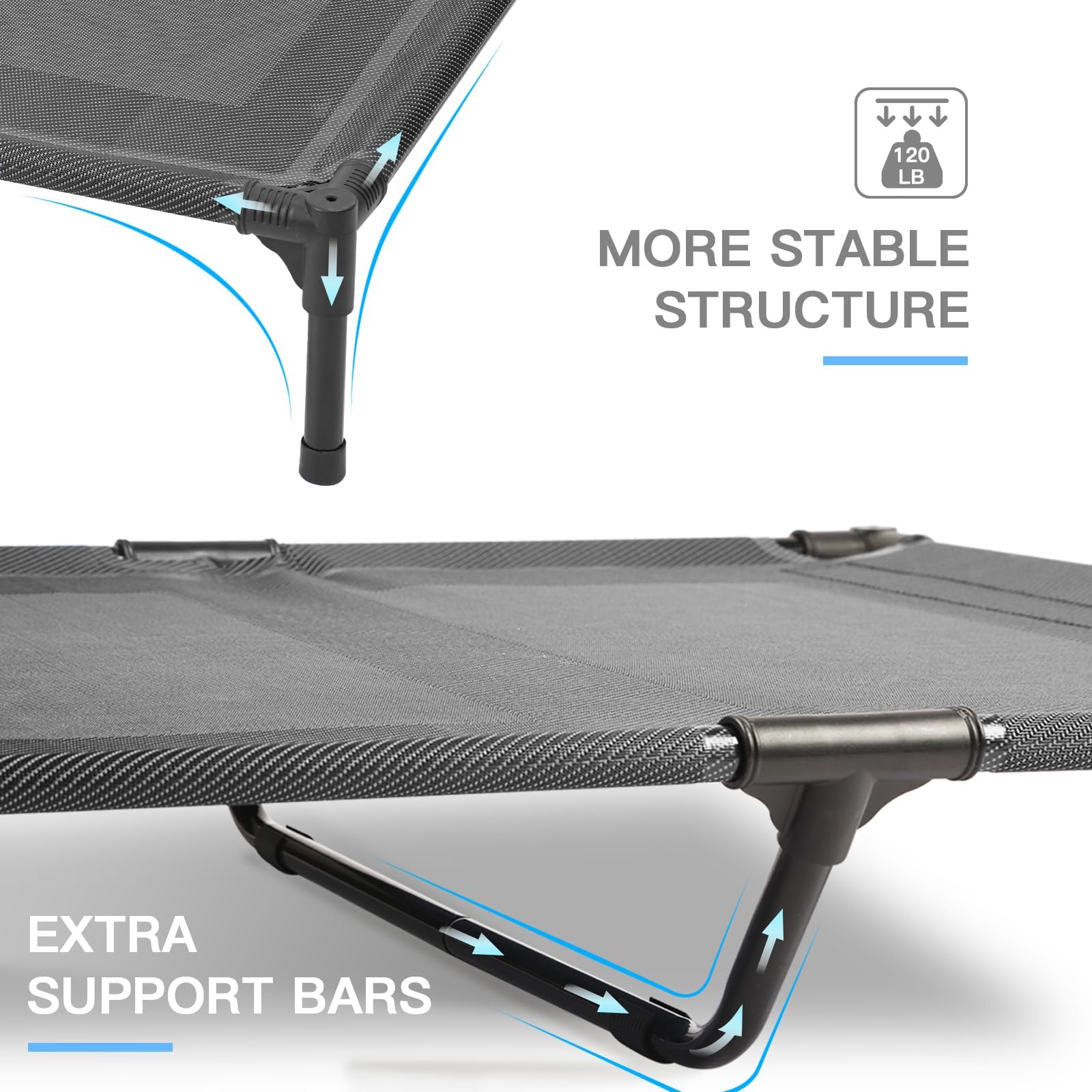 suddus elevated dog bed outdoor top view highlighting raised design keeps dogs off wet ground