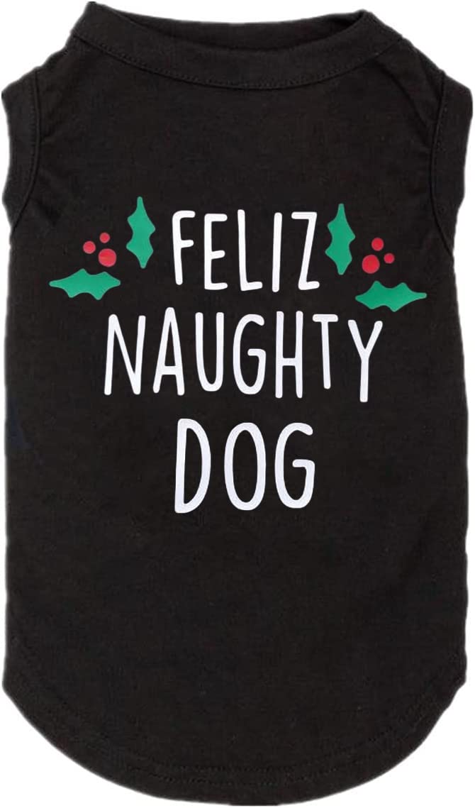 SUEOSU Christmas dog shirt medium black highlights festive print for adorable holiday photos