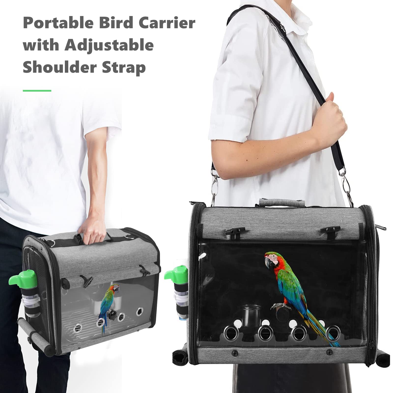 Suertree bird carrier-lightweight-strap offers easy handling on outings.