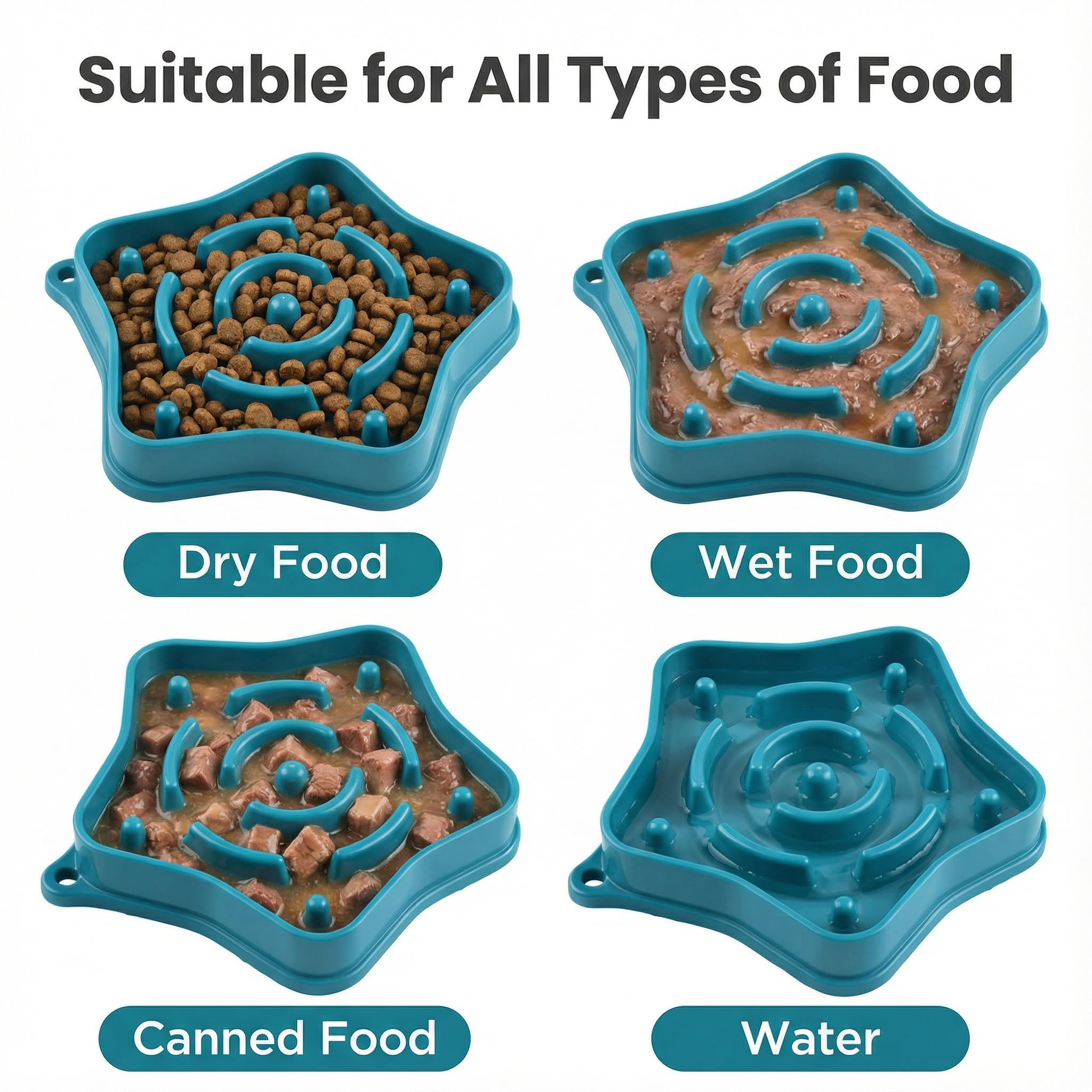 Sufisat Pet Slow Feeder Bowl anti-choking design helps pace meals