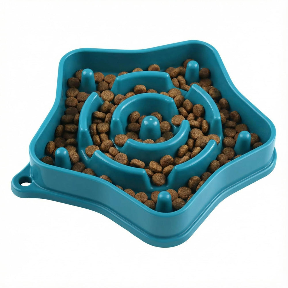 Sufisat Pet Slow Feeder Bowl starfish design slows meals for small dogs