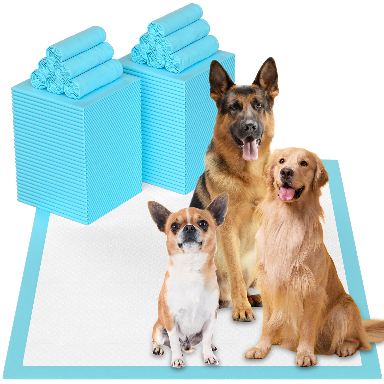 Suguning puppy pee pad packaging shows large size ideal for home potty training.
