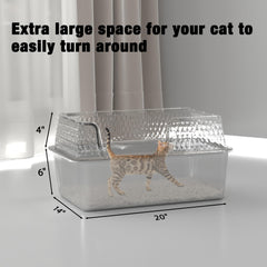 Suhaco high-walls deep kitty litter box reduces spill and keeps surroundings cleaner