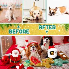 Suilung gingerbread man dog toy squeaker for holiday fun