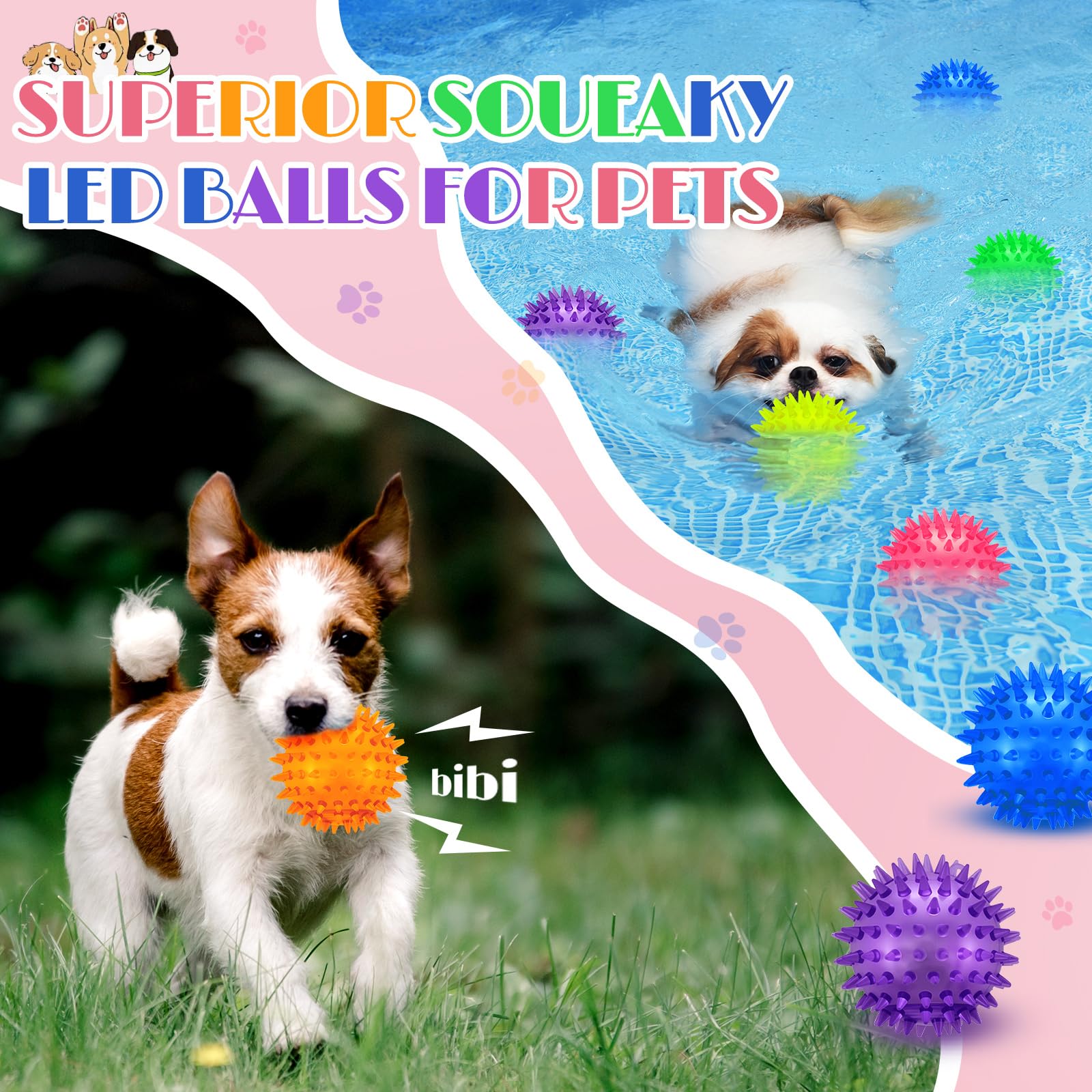 Suilung LED dog ball purple offers low-light visibility for evening games