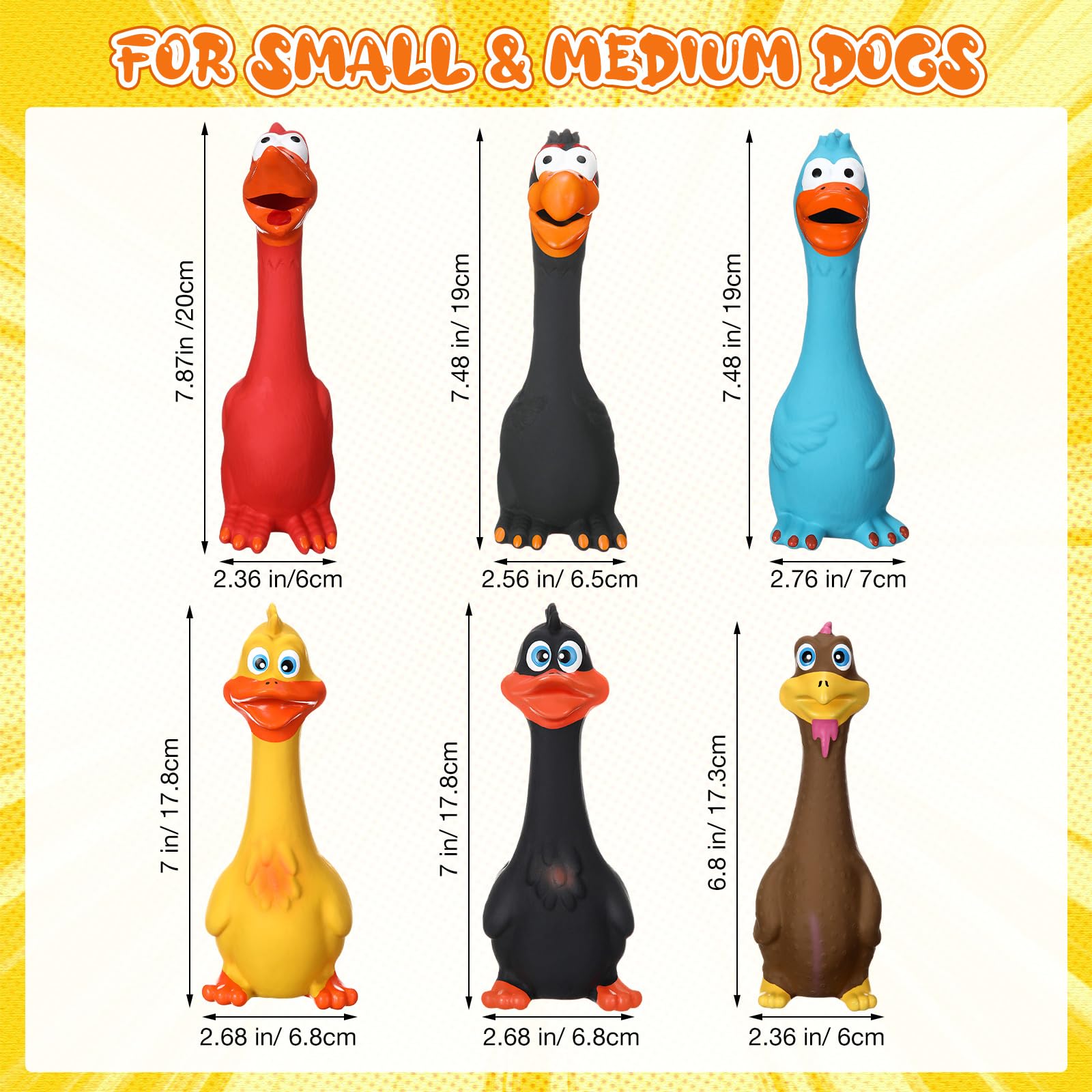 Suilung squeaky dog toy 6-pack collection for versatile fetch and chew sessions.
