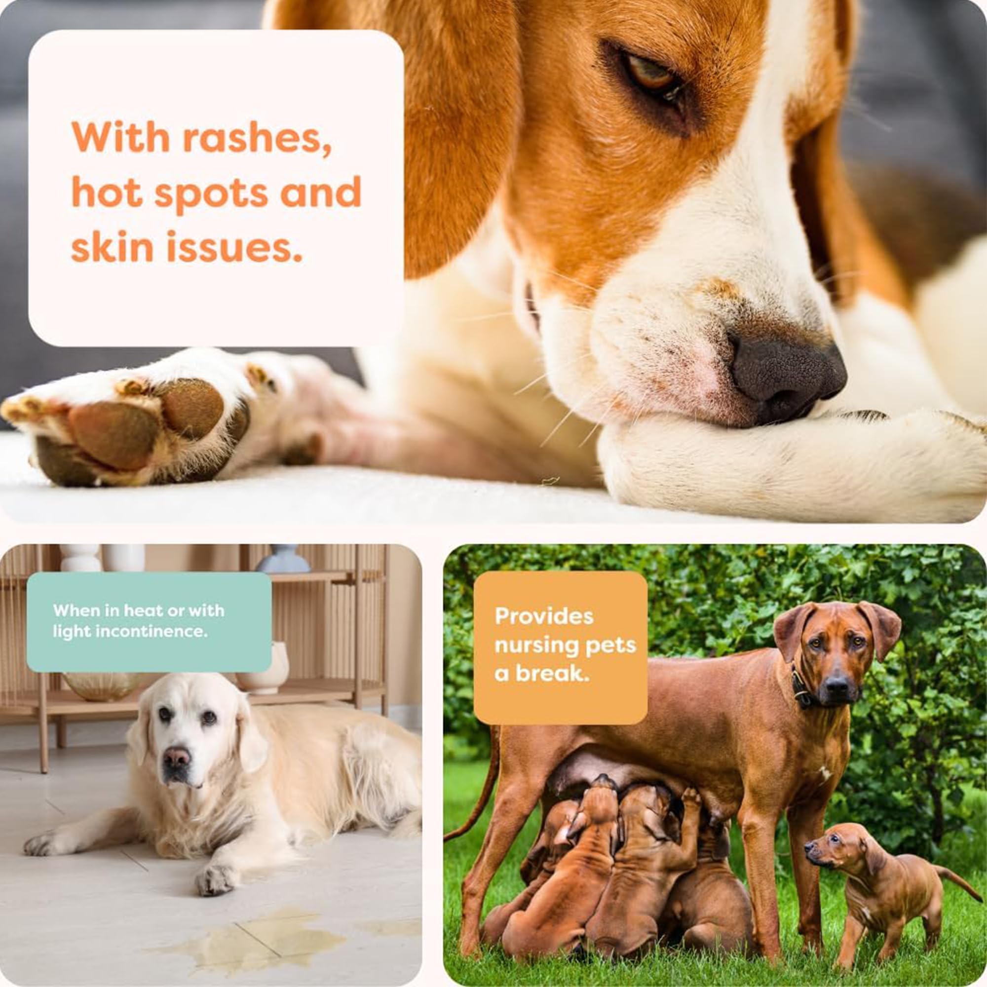 Suitical Recovery Suit elastic tail and legs minimize restlessness during potty breaks