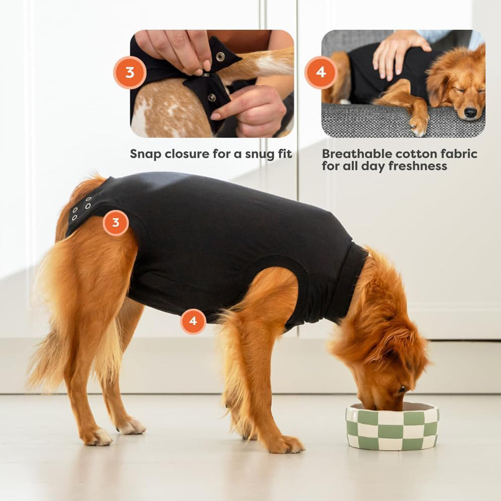Suitical Recovery Suit protects sutures from dirt while resting at home