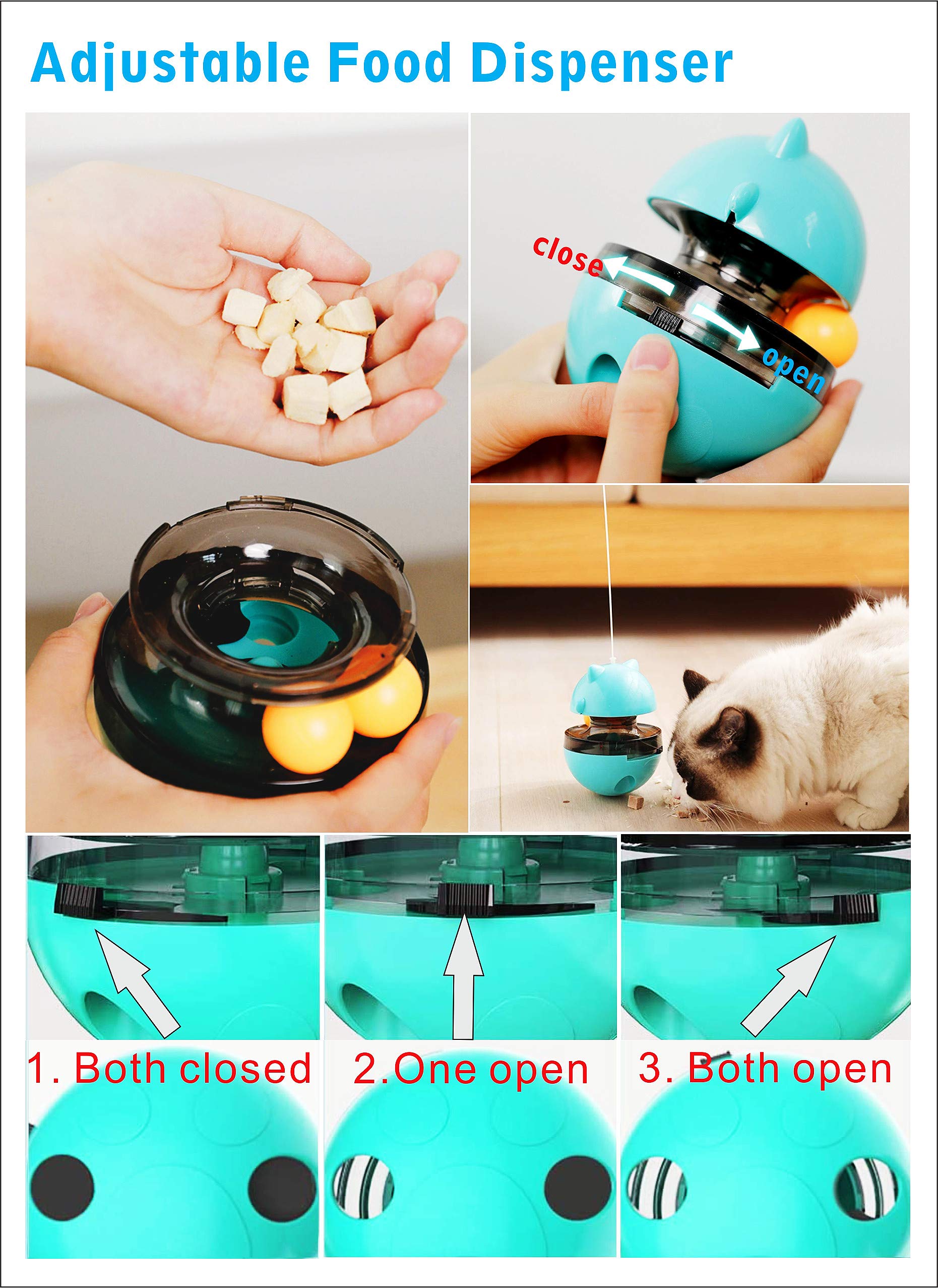 SUJAYU cat toy adjustable outlets enable slow feeding during play.