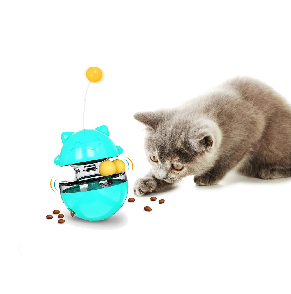 SUJAYU cat toy tumbler ball shown for interactive play and treat dispensing.