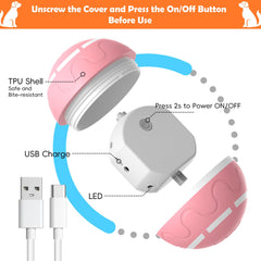 SUJF interactive dog ball with LED lights for attention