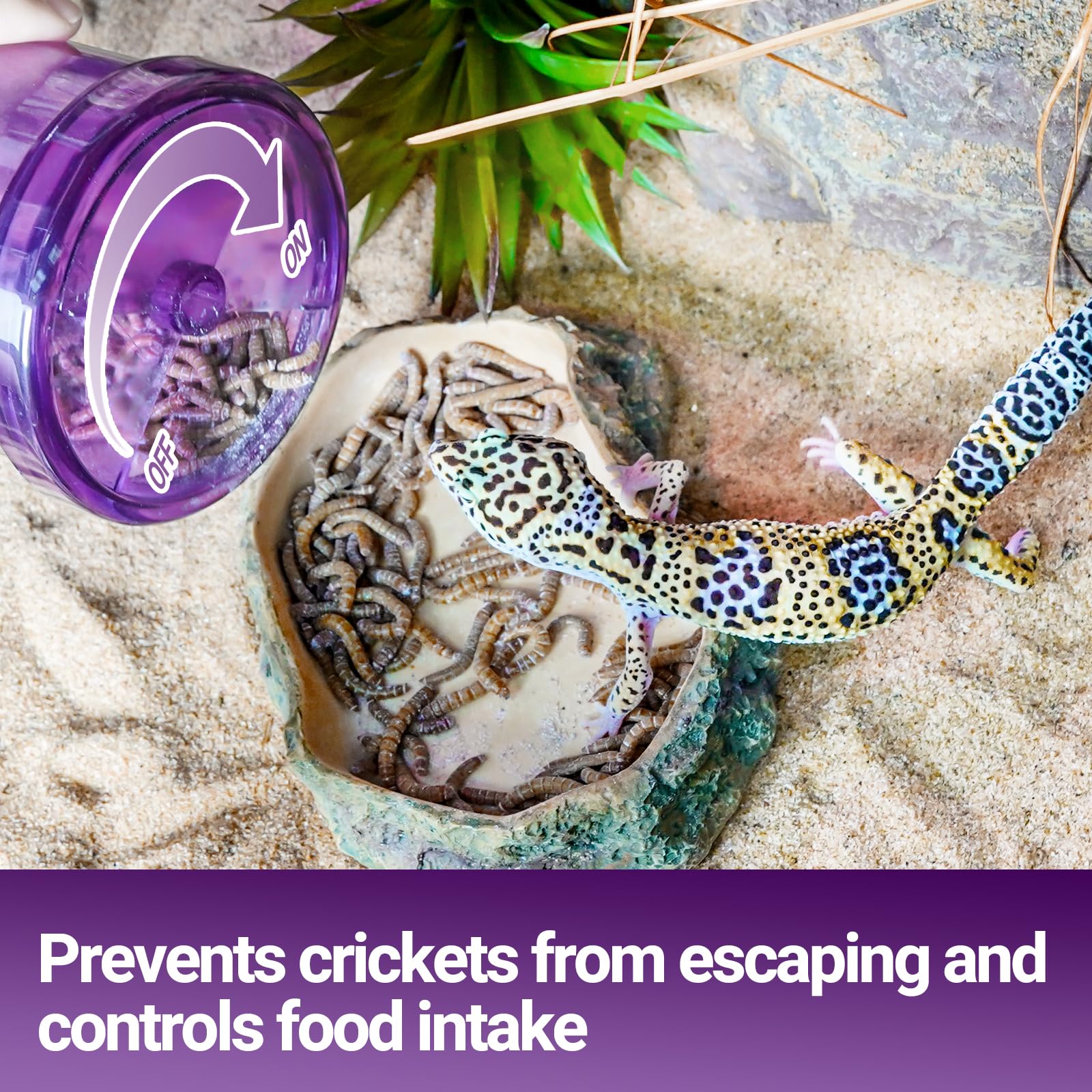 SUKEOPET cricket-calcium-powder-mixer portable-size fits outdoor feeding